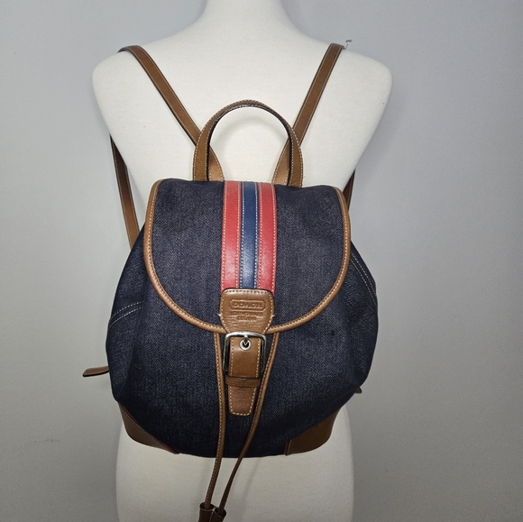 Coach Vintage Denim and Leather Backpack - Picture 12 of 12